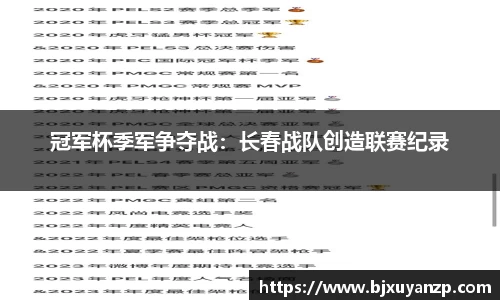 冠军杯季军争夺战：长春战队创造联赛纪录